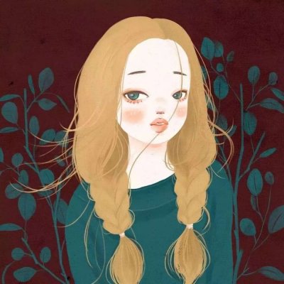 森系文艺卡通手绘头像女生图片