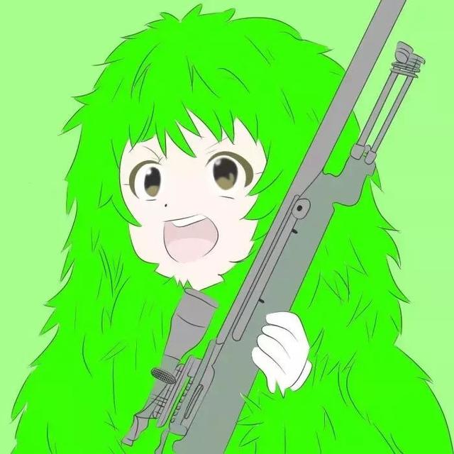 超萌可爱吃鸡头像手拿AWM吉利服吃鸡动漫头像图片