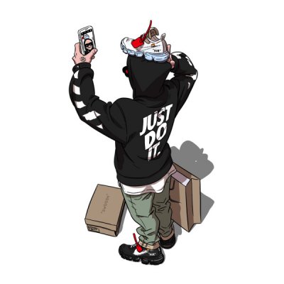头像嘻哈风格男动漫图片