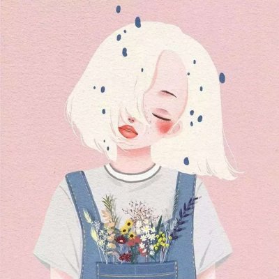 森系文艺卡通手绘头像女生图片